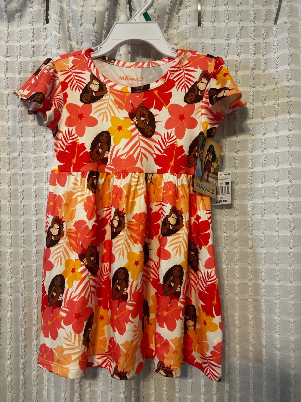 Disney Moana Tropical Floral Dress in Red, Orange & Yellow